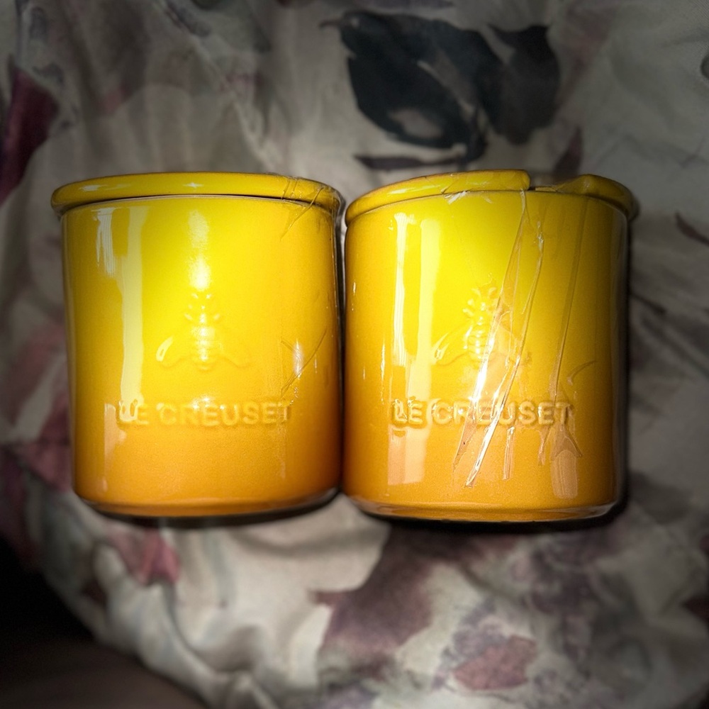 Set of 2 Le Creuset Honey Pot Vibrant Yellow Canisters